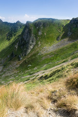 summer landscape of Marmarosy mountains range of Carpathian mountains on the Ukraine and Romania border
