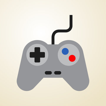 Icono plano control videojuegos color en fondo degradado