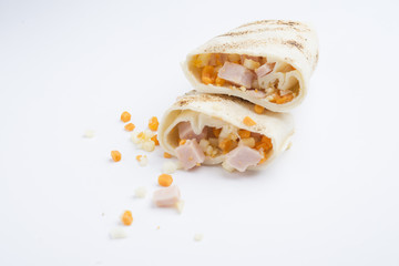 mexican burritos isolated on a white background