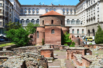 Saint George Rotunda among the ruins of the ancient town of Serdika, Sofia City, Bulgaria
