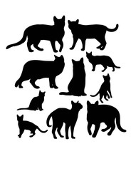 Cat Silhouettes, art vector design
