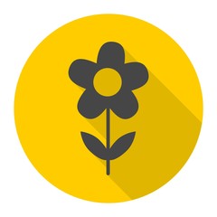 Flower icon with long shadow