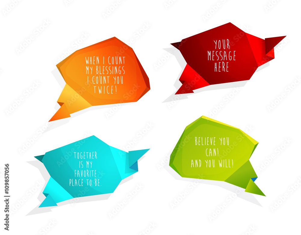 Wall mural set of speech bubbles with place for your own text or using slog