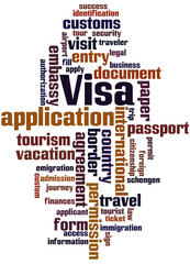 Visa Application, word cloud concept 8