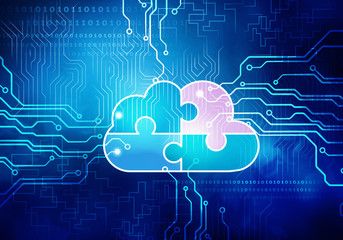 Circuit blue background