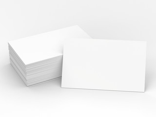 stack of white blank name card