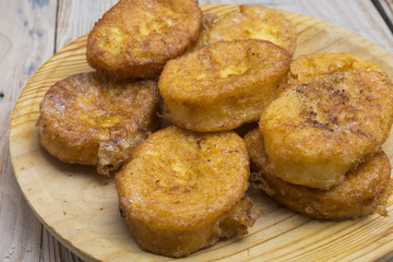 French toasts. Traditional Spanish torrijas