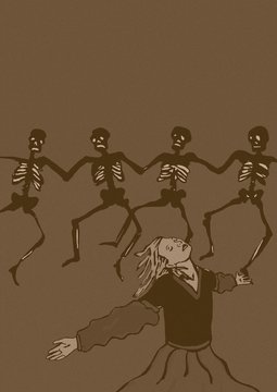 Dancing with skeletons vintage