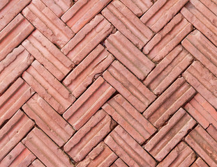 Stacked orange brick, flooring decorate