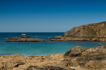 Fototapeta na wymiar Blue sea in northern Spain