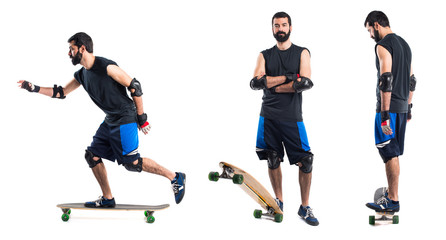 Fototapeta na wymiar Man with his skateboard