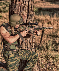 soldier with weapon