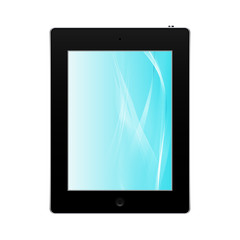 Realistic black tablet pc computer isolated on white background. Vector eps10 illustration