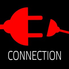 Red power plug on black background