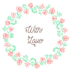 Floral wreath hand drawn color