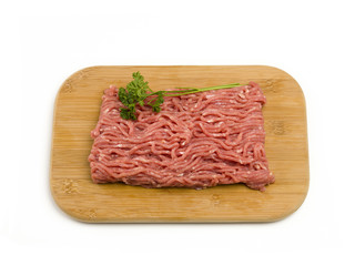 Raw Ground Beef on Cutting Board