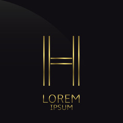 Golden H Letter