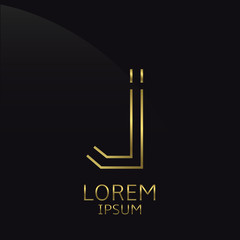 Golden J Letter