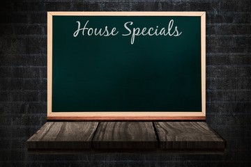 Composite image of house specials message 