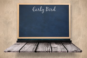 Composite image of early bird message 