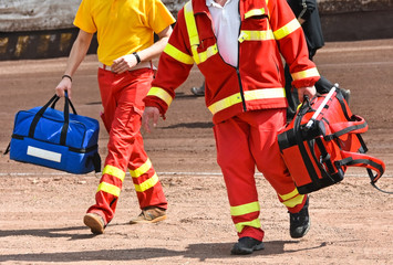 Ambulance stuff on the sport track