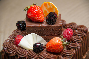 Chocolate with fresh fruit