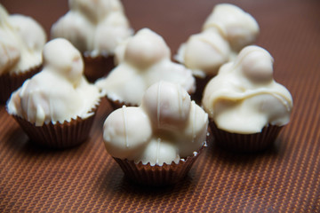  white chocolate macadamia nut  against  background.