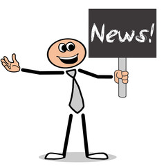 News! Männchen mit Schild