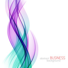 Abstract vector background, blue wavy 