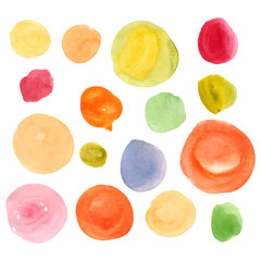 Seamless pattern with watercolor painted splash circles