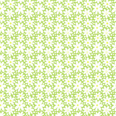 Seamless pattern with decorative daisy flowers