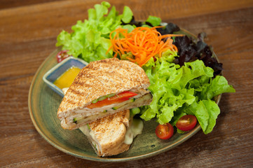 fast food set big hamburger and french fries 