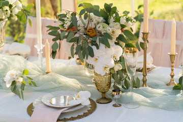 beautifully decorated table with flowers 