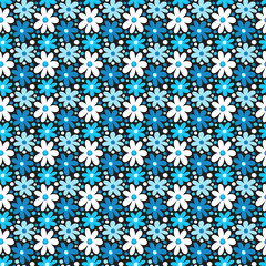 Seamless pattern with decorative daisy flowers