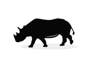 Obraz na płótnie Canvas rhino black silhouette