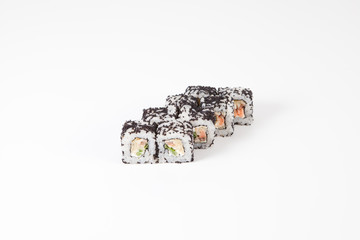 Japanese rolls on white