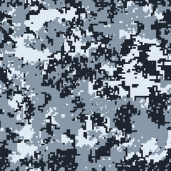 Digital camouflage. Seamless vector pattern. Winter military  coloring.