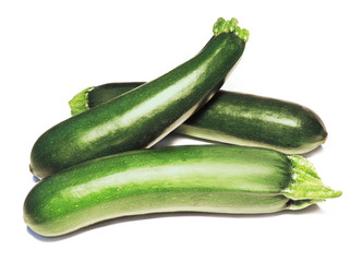 Zucchinis, isolated on white