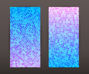 blue mosaics distortion Vertical banner set presentation