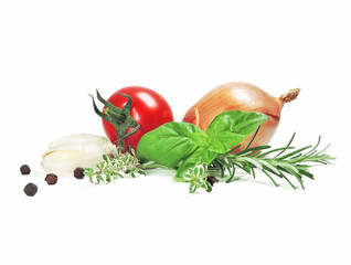 Ingredients for cooking, isolated on white