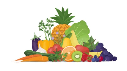 Fotobehang Fresh vegetables and fruit © elenabsl
