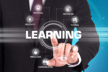 LEARNING TECHNOLOGY COMMUNICATION TOUCHSCREEN FUTURISTIC CONCEPT