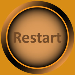 Icon orange word restart