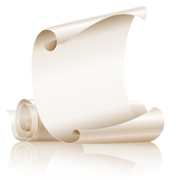 Ancient scroll vector on white background