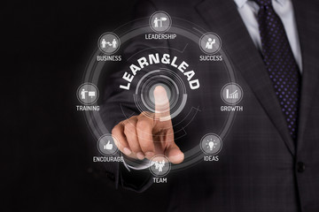 LEARN&LEAD CONCEPT with Icons and Keywords