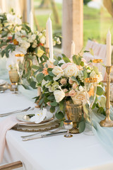 beautifully decorated table with flowers 