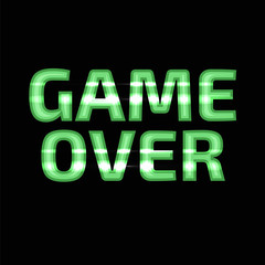 GAME OVER banner. GAME OVER lettering.