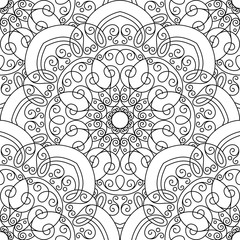 Vector Seamless Monochrome Ornate Pattern