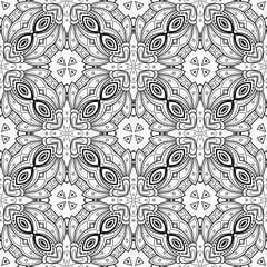 Vector Seamless Vintage Black and White Lace Pattern