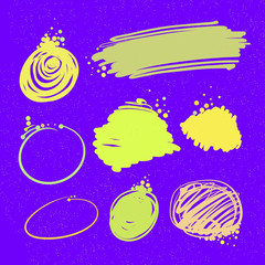 Colored stains, blots isolated on white background 